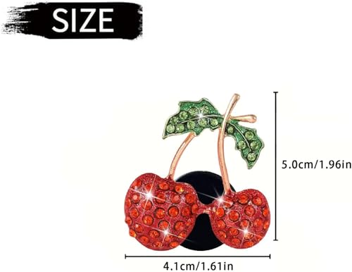 Image of Red Cherry Car Air Vent Freshener Perfume Clip,Rhinestone Air Outlet Fragrance Perfume Clip Freshener,Car Decor(Odor Random)(Ocean, lavender, cologne, peach),Interior Accessories