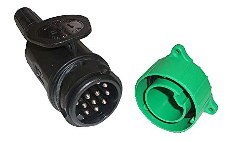 leisure MART Towing Plug 13 Pin 12 Volt Euro Plastic Plug with Alignment Cap for Caravans and Trailers Pt no. LMX2396