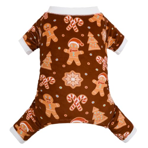 Image of CuteBone Small Dogs Outfit Soft Puppy Onesies Pjs Christmas Dog Pajamas Pet Coat Cat Apparel Comfy Doggie Jumpsuit Bodysuit for All Seasons P356M