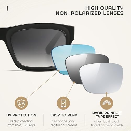 SUNGAIT Unisex Classic Rectangular Sunglasses UV400 Protection2