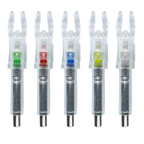 6Pcs G Lighted Archery Nocks For Arrows With .165 Inside Diameter, Including Adapter Sleeves (Bushings) Universal Fit X(.204), S(.244) #TOP4