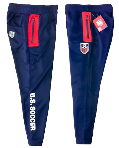 Icon Sports Officially Licensed Boy's U.S. Soccer Jogger Pants, USA Soccer Sweatpants Youth Sizes | Navy, Large2