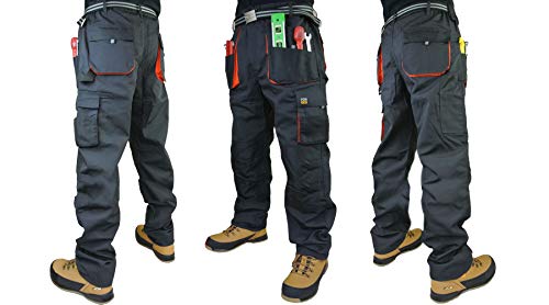 REIS - Pantaloni - Uomo Dark Grey with Orange
