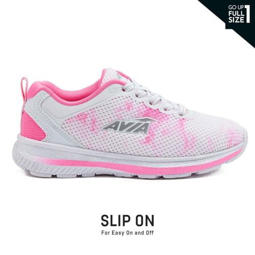 Avia Avi Factor Slip On Girls' Sneakers - Lightweight Tennis, Athletic, Running Shoes for Girls - Toddler, Little Kid, and Big Kid Sizes 11 to 63