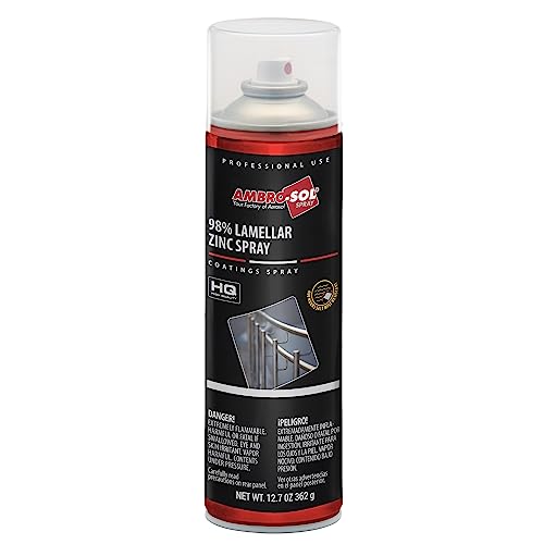 Ambro-Sol - Z358 Zinc Galvanisé à Froid 98% Lamellaire, Base pour Surfaces Métalliques, Aérosol en Fer Blanc 100% Recyclable à l’Infini de 500 ml,...