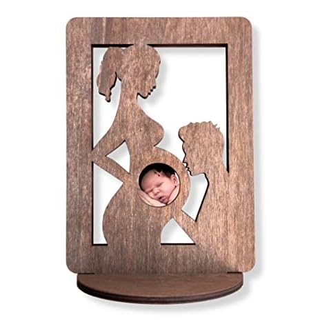 Photo Frame Gift Future Moms, Wooden Pregnancy Ultrasound Holder Photo Frames Love Gift Idea Pregnant Mother Waiting (Lisa) Cover