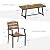 Cozyman Patio Table and Chairs Set, Patio Furniture Set, 7-Piece, HDPS All-Weather Material Outdoor Dining Set, Outdoor Furniture Set with Umbrella Hole, Brown-Oil Printed
