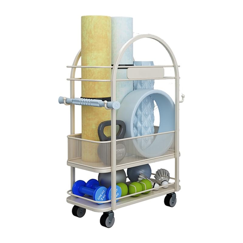Chariot de rangement pour tapis de yoga et rouleau en mousse fitness