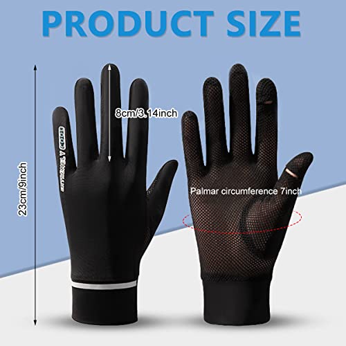 PALAY® Women Riding Gloves Hand Gloves for Bike, Black Hand Gloves for Sun Protection, UV Protection Summer Cooling Mesh Breathable Gloves for Women Cycling Fishing - UPF 50+, Non-Slip, Silk 2 41mGUTy+HRL