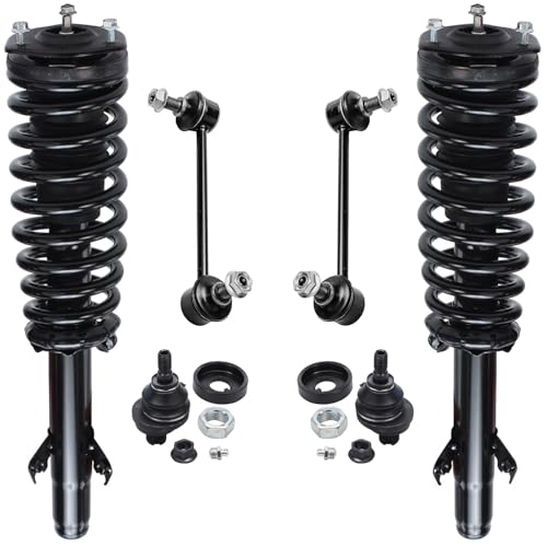 Image of Detroit Axle - 3.0L Front Struts Suspension Kit for Ford 2006-2009 Fusion Mercury Milan, 2 Struts with Coil Spring Assembly 2 Sway Bar End Links 2 Upper Ball Joints 2007 2008 Replacement