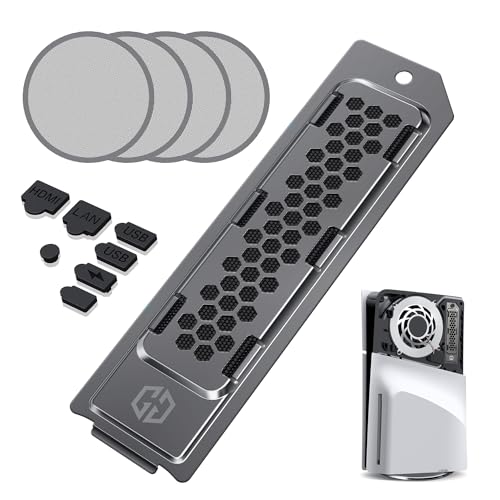 GRAUGEAR PS5 Slim SSD Heatsink Cover + PS5 Dust Cover Set, Cooling and Dust-proof Solution for PS5 Console, Compatible with Digital & Disc Edition