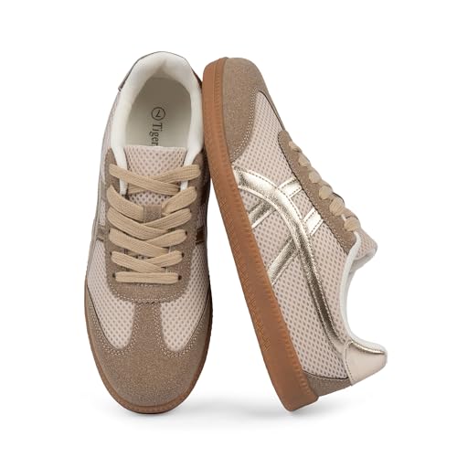 Tigeridea Casual Sneakers for Women Lace Up Tennis Shoes Non Slip Women's Fashion Sneakers, Trendy and Comfortable