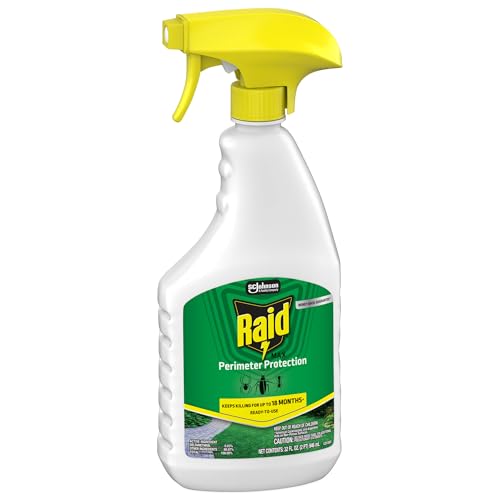 Image of Raid Outdoor Perimeter Protection Spray, Kills American Cockroaches & Argentine Ants for up to 18 Months, For Outdoor and Indoor Use, Water-Based, Easy-To-Use, Multipurpose Bug Barrier, 32 oz