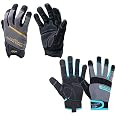 HANDLANDY Mens Work Gloves with Touch Screen Finger Tips, Breathable & Flexible Mechanic Working Gloves,Craftsman,Outdoor, Yard Glove Medium