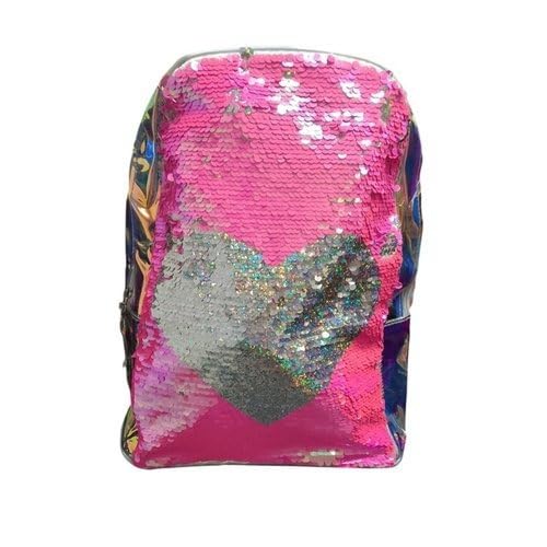 Mochila Infantil Plastico Lantejoulas Holograficas Duravel Estilosa Brilho Facil Limpeza