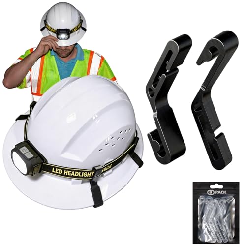 Hard Hat Light Clips 8 Pack Hardhat Headlamp Clips for Full Brim Helmets Tool-Free Hardhat Accessories Hard Hat Headlamp Clips for Construction Mining Firefighting Cycling