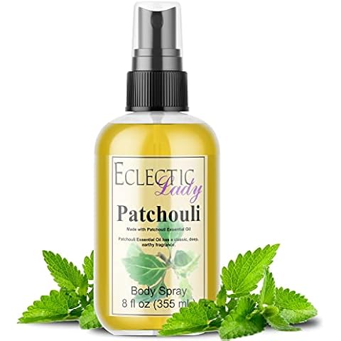 Body Spray for Women, 8 Oz Patchouli Essential Oil Body Mist with Long-Lasting Fragrance, Earthy & Clean Scent Reminiscent of the 1960s & 70s, Light, Subtle Perfume with Wood Notes, 100% Paraben Free Cover