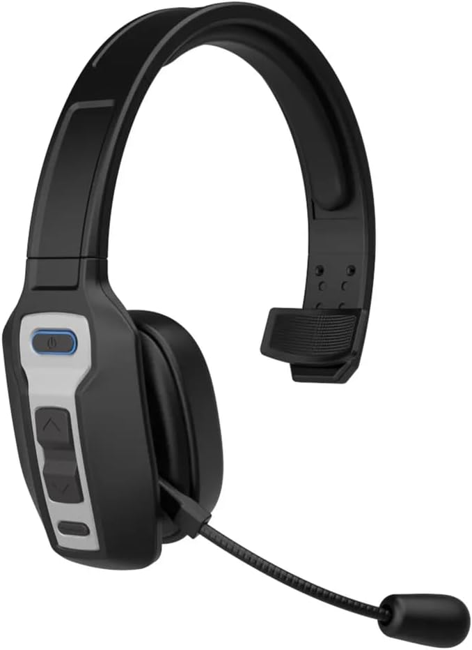 Bluetooth Headset with Microphone, Trucker Bluetooth Headset with AI Noise Cancelling & Mute Button, Wireless On-Ear Headphones 60 Hrs Working Time, for Trucker Home Office Remote Work Zoom