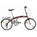 Multibrand PROBIKE - Bicicleta Plegable de 20 Pulgadas, Bicicleta Plegable, 6 velocidades, Bicicleta para Hombre y niño, Guardabarros, Adecuado a Partir de 155 cm - 185 cm (Rojo y Blanco