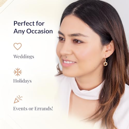 Dainty 14K Yellow Gold-Filled Simple Circle Love Knot Dangle Earrings Elegant Designer Jewelry Gift Idea for Classy Minimalist Women4