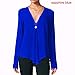 Produktbild Jiuyue Chiffon-Hemd, V-Ausschnitt, sexy, lange Ärmel, Übergröße Gr. XXXXXXXL, saphir