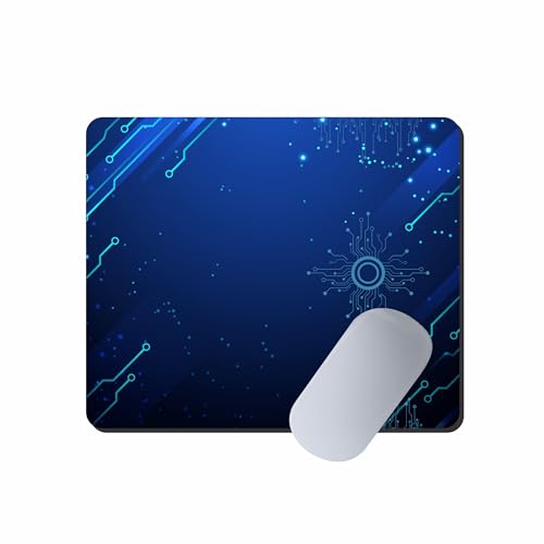 Image of Tech Design Mouse Pad 9 x 7.5 Inch | Digital Circuit Pattern Mouse Mat | Non-Slip Rubber Base & Smooth Surface for Office, Work & Gaming