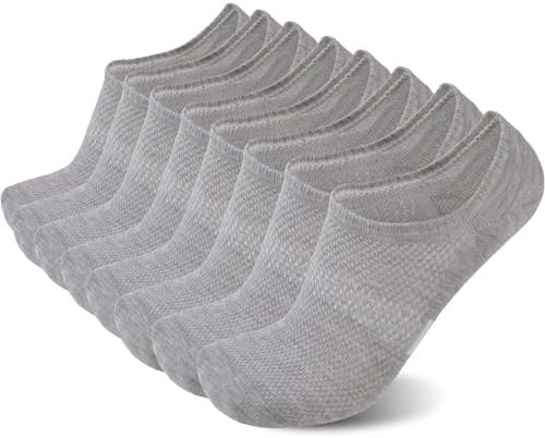 Sunew No Show Socks Womens and Men Low Cut Ankle Short Anti-Slid Athletic Running Casual Invisible Liner Socks 8 Pairs