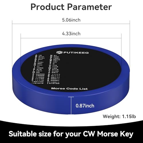 Image of PUTIKEEG Morse Code Round Table Key morse code List Learning Shortwave Radio (Blue)