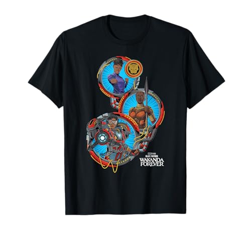 T-shirt fille Black Panther Marvel en coton respirant à panneaux Wakanda Forever