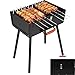 REDCAMP Mangal Barbecue Kebab, Portable Charcoal Grill with 2 Height Levels for 16 Skewers (Slow/Sharp), Foldable Outdoor Grill for Camping, Garden, Picnic, Travel