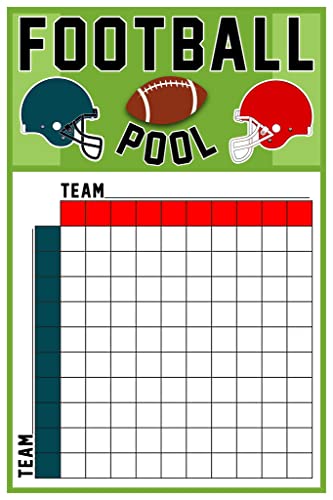 2025 Football Squares Board Green Orange 100 Party Decorations 2025 Pool Board Blocks Supplies Super Large Boxes Betting Game Bowl Score Cool Wall Art Print Poster 12x18