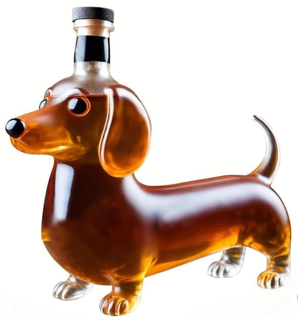 Dachshund Dog Whiskey Bottle 3D Sculpted Dachshund Shape Whiskey Glass Tumbler Unique Red Wine Decanter For Whiskey Lovers Dog Lovers