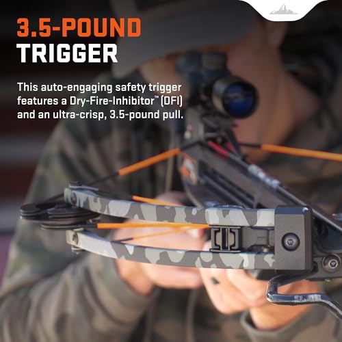 Wicked Ridge by TenPoint Rampage XS Crossbow, Peak XT - 390 FPS - The Ultimate Affordable Hunting Machine - Includes Lighted 3X Pro-View Scope, ACUdraw & Three Match 400 Carbon Alpha-Nock Arrows