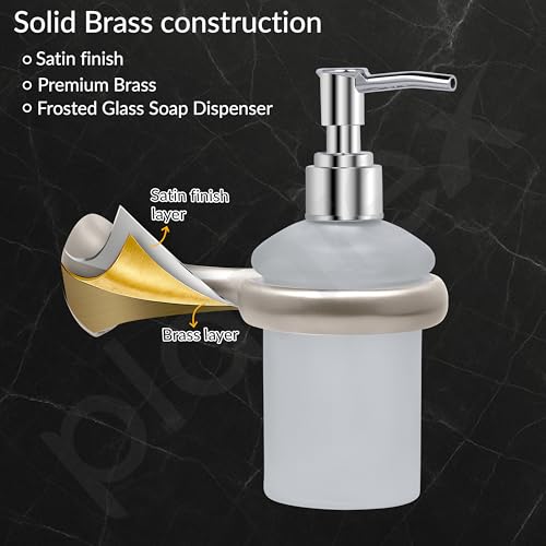 Image of Plantex Smero Pure Brass Handwash Holder for Wash Basin /Liquid Soap Dispenser /Shampoo Dispenser - Effect (Satin Matt)