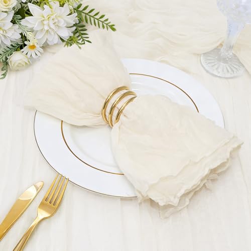 INVGEEXI 50 Pcs Beige Cheesecloth Napkins 20x20 Inches by INVGEEXI - Used condition - US$19.94