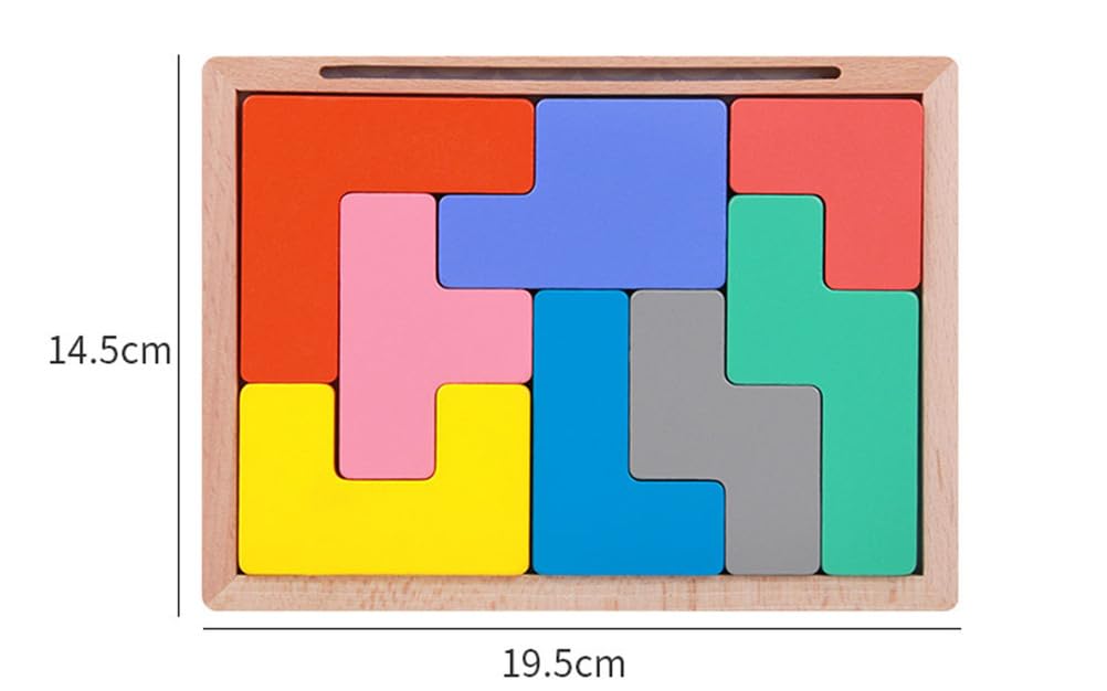 Gioco di Puzzle Tetris in Legno, Rompicapo per la Logica Spaziale dei Bambini