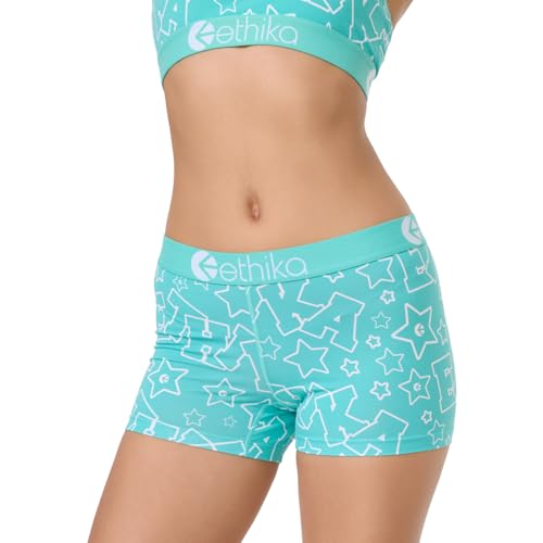 Ethika Women's Staple Boxer Brief for All-Day Comfort - Sparkle(GRN,L)
