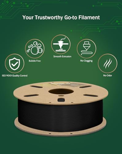 Image of DURAMIC 3D PLA Filament Basic for 3D Printer Neatly Wound Easy Printing | 3D Printing Filament 1.75mm, Dimensional Accuracy + /- 0.02 mm, Fit Most FDM 3D Printers 1KG PLA Black
