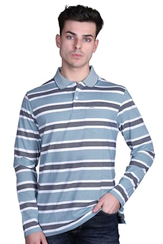 Image of Full Sleeve Polo T Shirt for Men Cotton with Pocket and Collar - Regular Fit Tshirt