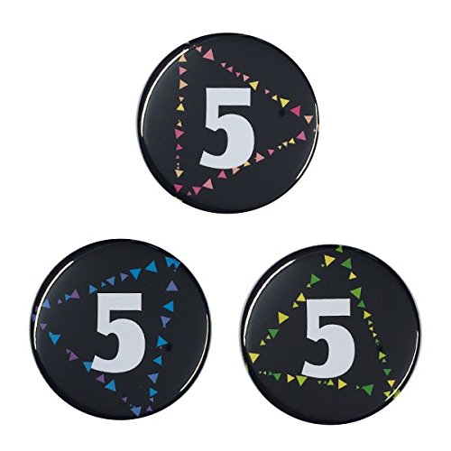 Amazon | 数字缶バッジ-Triangles- 【5】 大きいサイズ（57mm） ブルー
