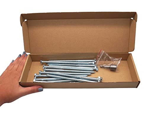 SKIR'CO (15 pcs) DIN 571 Zinc Plated Steel Hexagon Wood Screws M8 x 150 mm, Coach Screws, Hex Screw, Lag Bolts (With Magnetic Hex Bit) - Image 4