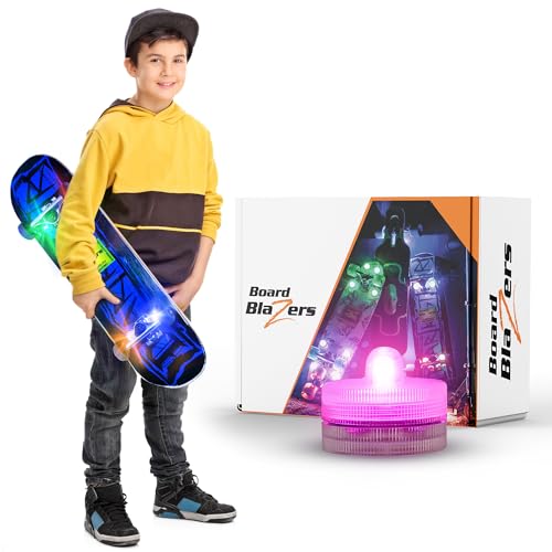 Board Blazers Pink LED Underglow Skateboard Lights for Skateboarders, Skateboard Accessories for Kids, Kid Stocking Stuffers, Scooters Lights for Night Riding