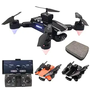 Elisian Foldable Mini Drone for Kids | Obstacle Avoidance Drone | 360 Degree Flip Functionality | Foldable Toy Drone with Dual Camera | 3 Speed Modes (D1, Black)