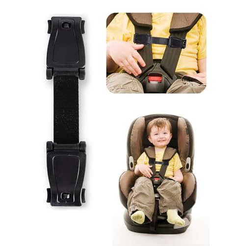 BABYZOCO Hebilla para Cinturon de Seguridad asiento de bebe, Hebilla antiescape para asiento de bebé, Hebilla de seguridad infantil, Apto hasta 4 años, Ajustable de 3.5 a 7 cm, 1 unidad, Negro