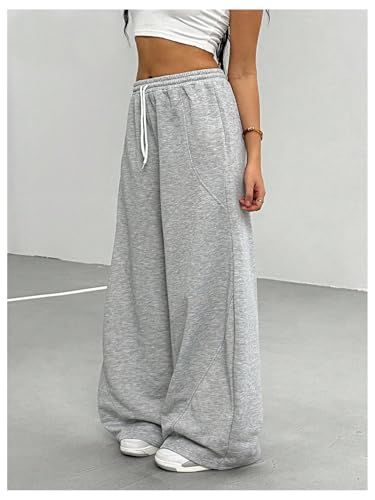 SHENHE Girl's Y2k Baggy Sweatpants Wide Leg Drawstring Sports Athletic Casual Loose Sweatpants3