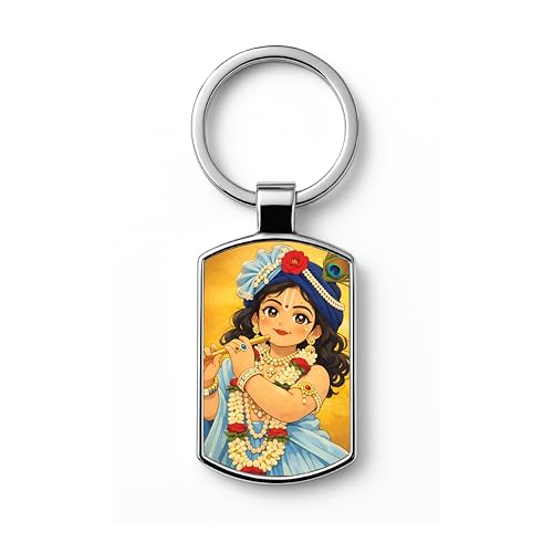Image of Stylish Metal Keychains with Permanent Glossy Print - Inspirational Quotes & Spiritual Designs - Perfect Key chains for loved ones, Personal Use, Gifts & Return Gifts