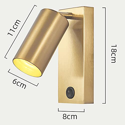 Lámpara de pared E27 con interruptor e iluminación decorativa moderna de metal 5