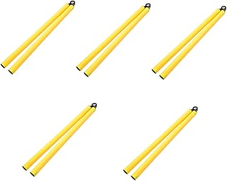 CLISPEED 5pcs Training Pole Folding Tool Soccer Agility Poles Training Telescoping Poles Soccer Sign Pole Soccer Supplies Hurdling Training Pole Soccer Agility Training Tool Abs Yellow Arch
