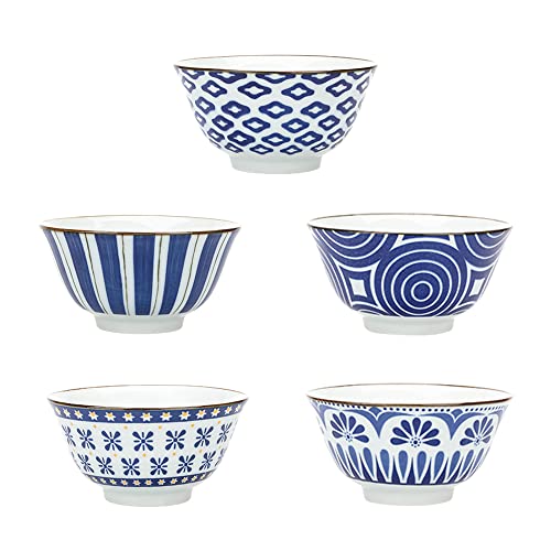 MDZF SWEET HOME Lot de 5 bols à céréales, en porcelaine, 375 ml, bol à dessert, bol à snack, bol à glace Cover