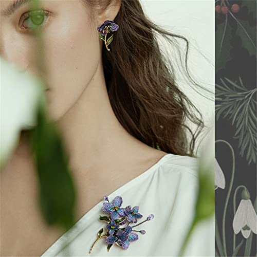 Broche en fil d'or feuille et fleurs brodées pour accessoiriser une robe - 5